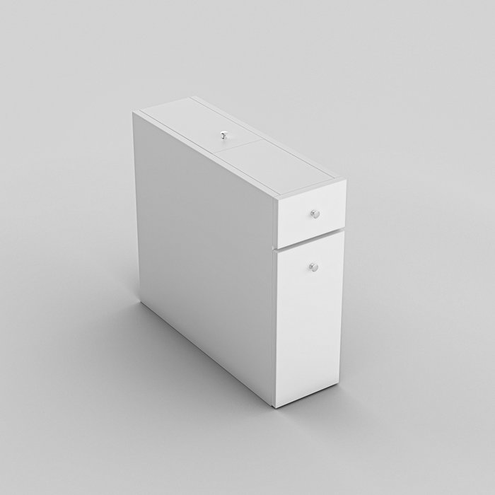 Hanah Home Mueble de Baño Escandinavo Blanco con 2 Cajones y Estanterías, Diseño Elegante y Funcional para Almacenamiento